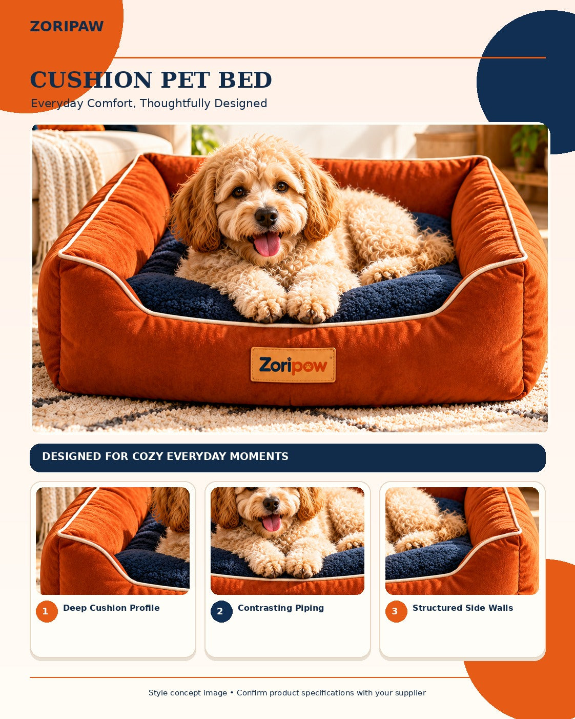 Zoripaw Cushion Pet Bed – Everyday Lounge Comfort