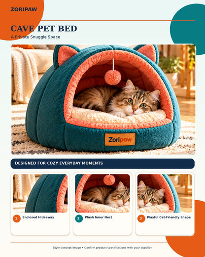Zoripaw Cave Pet Bed – Cozy Hideaway