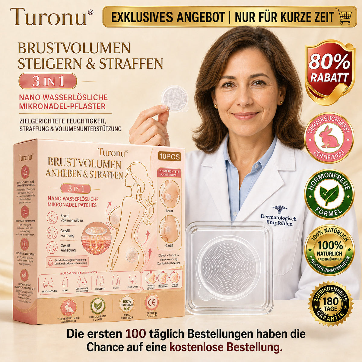 Turonu® Nano-Mikronadel-Pflaster für eine gezielte Brustpflege und ein verbessertes Hautgefühl 🍀